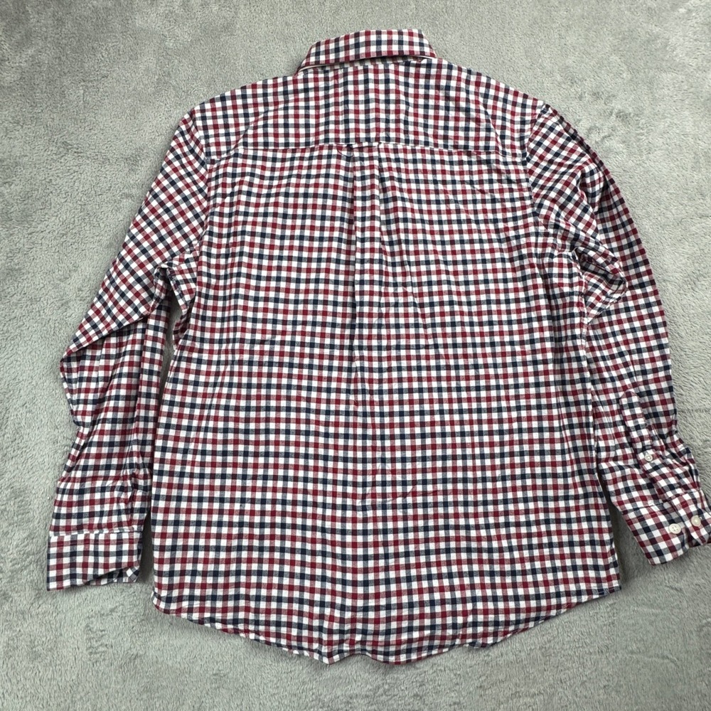 NWT Saddlebred Mens Classic Fit Gingham Button Down Shirt Red White Blue Large - Picture 4 of 9